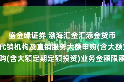盛金缘证券 渤海汇金汇添金货币市场基金调整代销机构及直销服务大额申购(含大额定期定额投资)业务金额限额的公告
